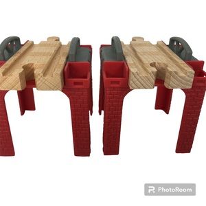 Thomas & Friends Train Wooden Railway Sodor Stacking Riser Bridge Red Gr…